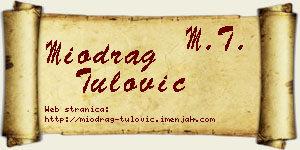 Miodrag Tulović vizit kartica
